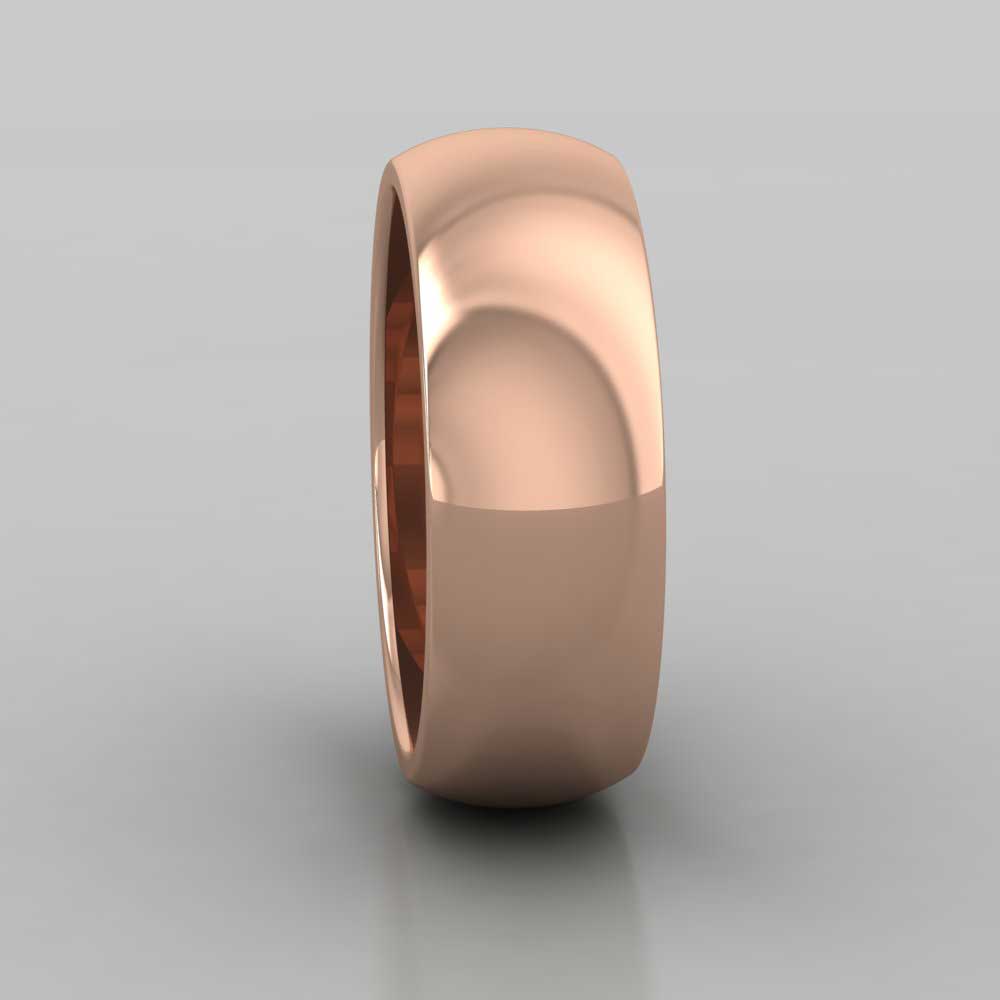 9ct Rose Gold 7mm D shape Super Heavy Weight Wedding Ring Right View