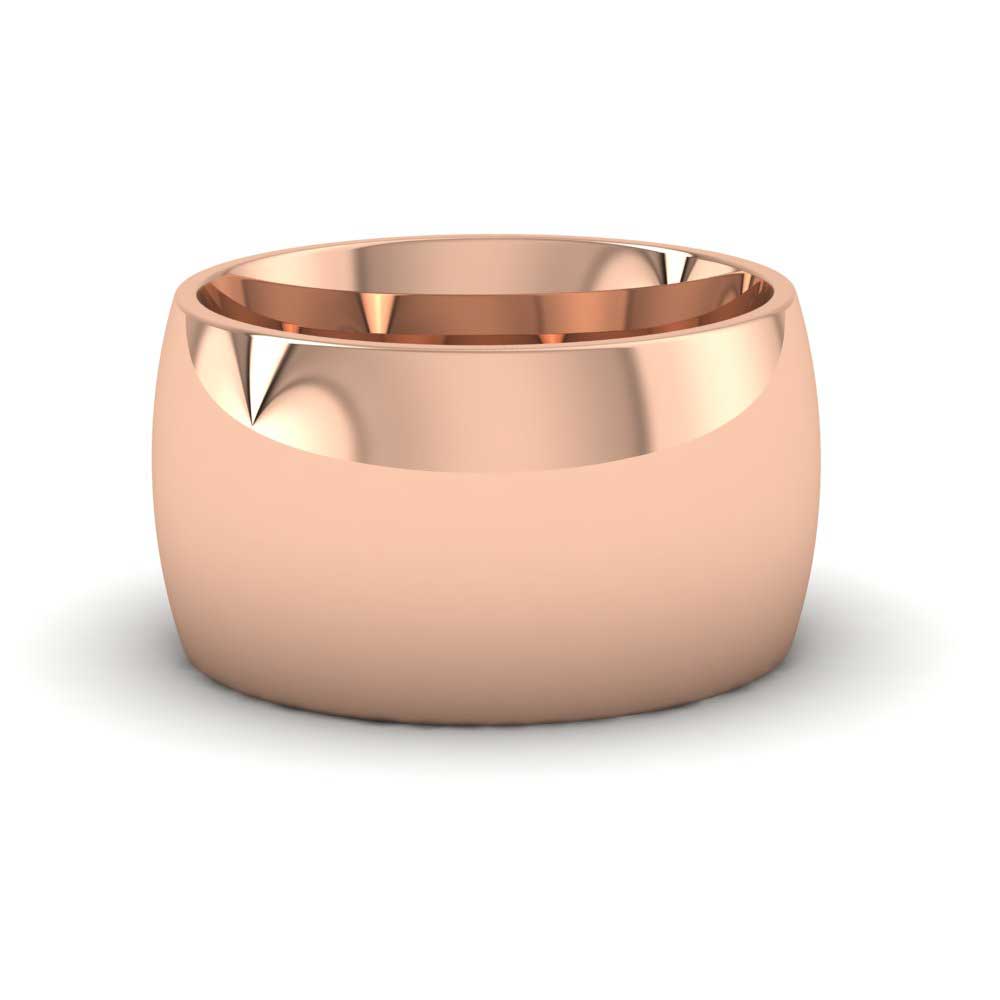 9ct Rose Gold 12mm Court Shape (Comfort Fit) Super Heavy Weight Wedding Ring Down View