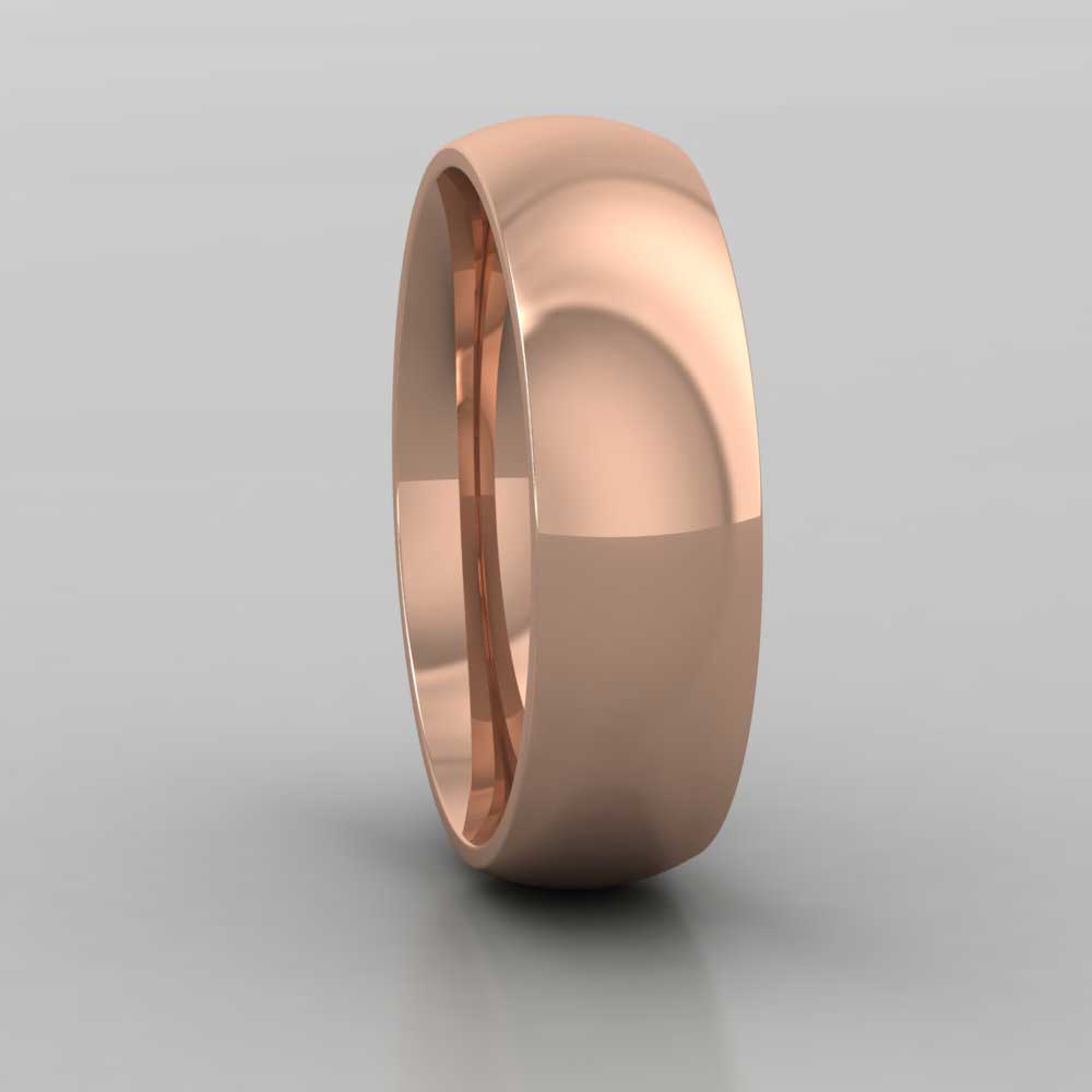 18ct Rose Gold 6mm Court Shape (Comfort Fit) Extra Heavy Weight Wedding Ring Right View