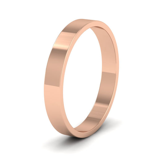 18ct Rose Gold 3mm Flat Shape Classic Weight Wedding Ring