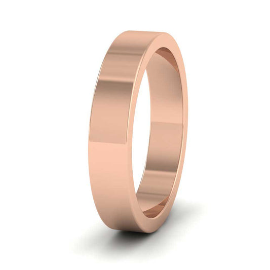 18ct Rose Gold 4mm Flat Shape Super Heavy Weight Wedding Ring