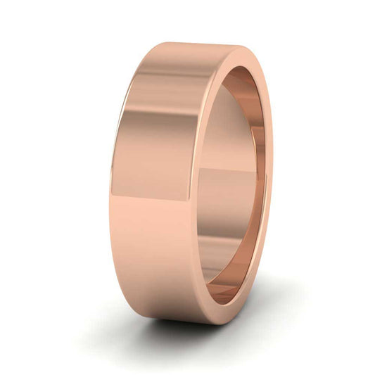 18ct Rose Gold 6mm Flat Shape Super Heavy Weight Wedding Ring
