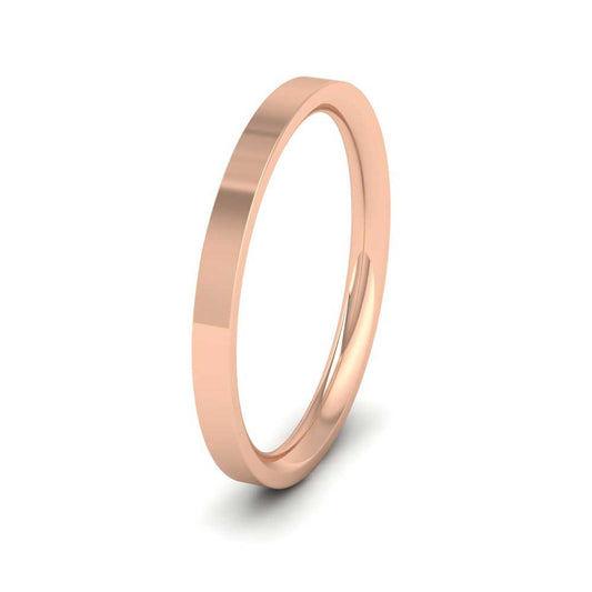 18ct Rose Gold 2mm Flat Shape (Comfort Fit) Extra Heavy Weight Wedding Ring