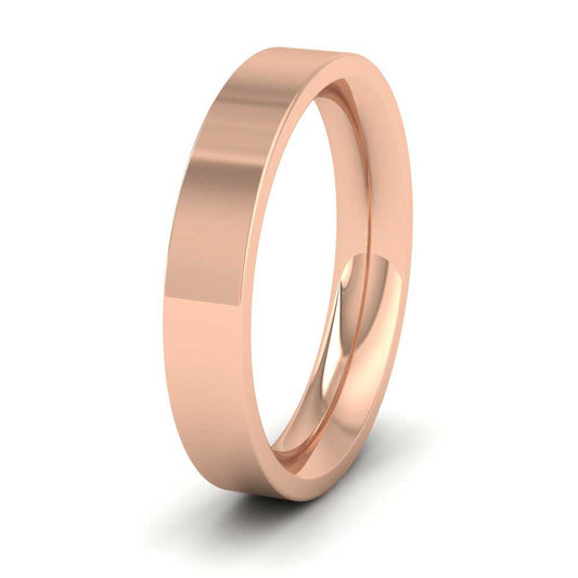 18ct Rose Gold 4mm Flat Shape (Comfort Fit) Super Heavy Weight Wedding Ring