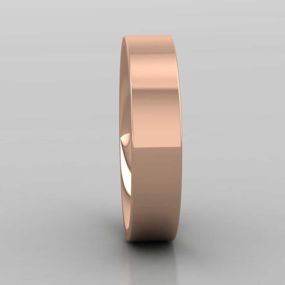 18ct Rose Gold 5mm Flat Shape (Comfort Fit) Super Heavy Weight Wedding Ring Right View