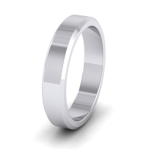 Bevelled Edge Sterling Silver 4mm Wedding Ring