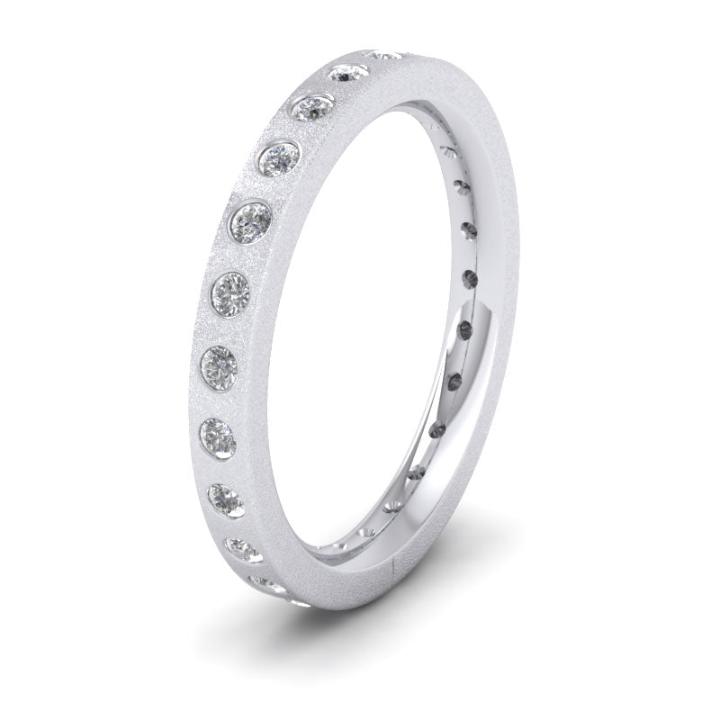 Full Diamond Set 950 Platinum 2.5mm Wedding Ring With 25 Diamonds