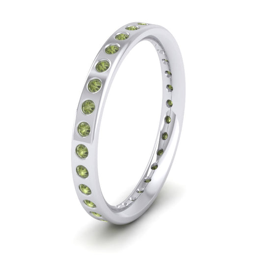 Full Green Sapphire Set 14ct White Gold 2.5mm Wedding Ring