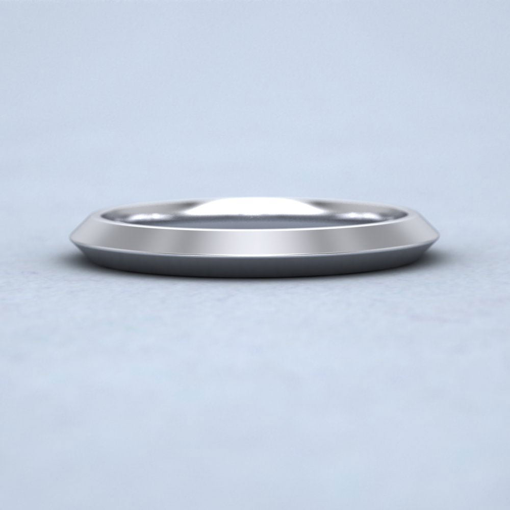 Knife Edge Shape Sterling Silver 2.5mm Wedding Ring Down View