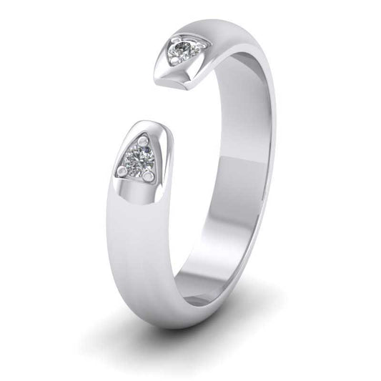 <p>950 Platinum Split Two Diamond Set Wedding Ring.  4mm Wide </p>