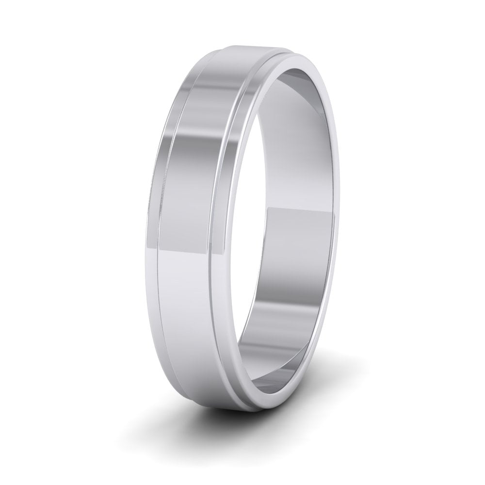 Mens platinum wedding sales band beveled edge