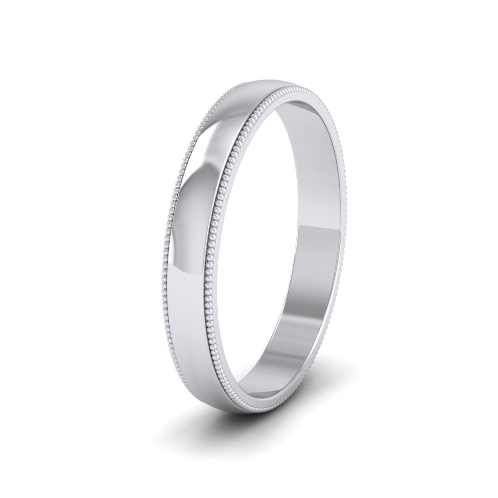 Millgrained Edge 950 Palladium 3mm Wedding Ring