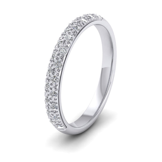 <p>14ct White Gold Pave Set Diamond (0.176ct) Wedding Ring.  25mm Wide And Court Shaped For Comfortable Fitting</p>