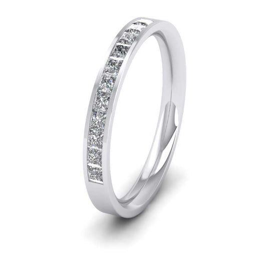 <p>14ct White Gold Channel Set Diamond (0.44ct) Flat Wedding Ring.  25mm Wide And Court Shaped For Comfortable Fitting</p>