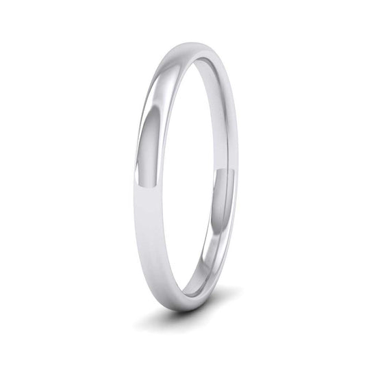 925 Sterling Silver 2mm Cushion Court Shape (Comfort Fit) Classic Weight Wedding Ring