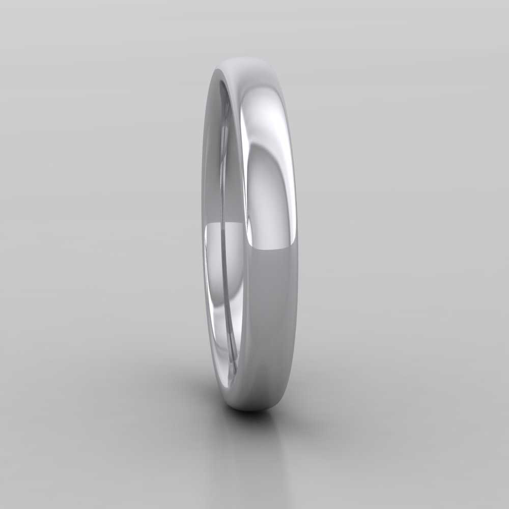925 Sterling Silver 3mm Cushion Court Shape (Comfort Fit) Extra Heavy Weight Wedding Ring Right View