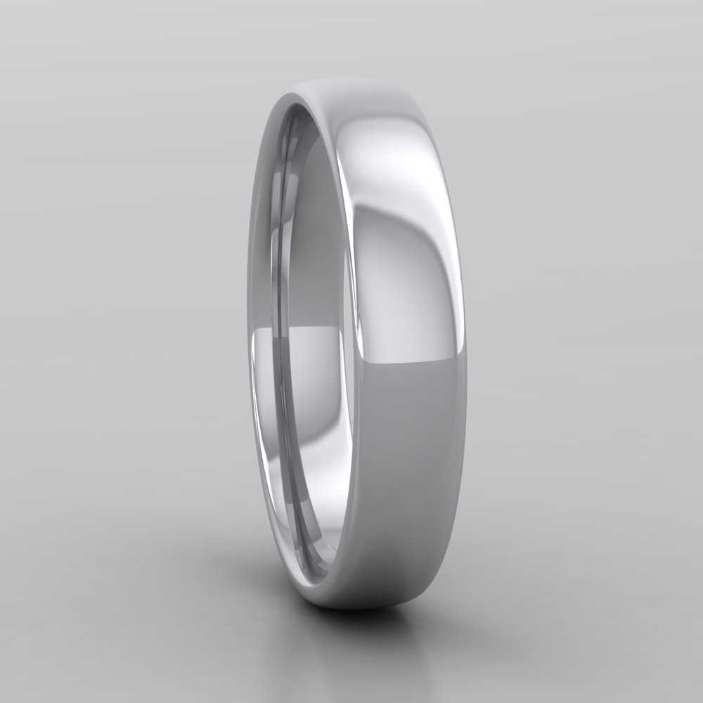 500 Palladium 4mm Cushion Court Shape (Comfort Fit) Classic Weight Wedding Ring Right View