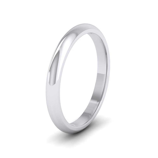 500 Palladium 2.5mm D shape Extra Heavy Weight Wedding Ring