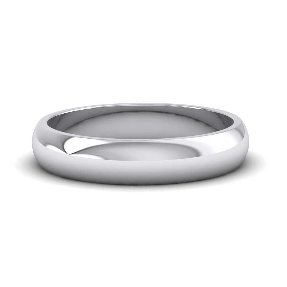 950 Platinum 4mm D shape Extra Heavy Weight Wedding Ring Down View