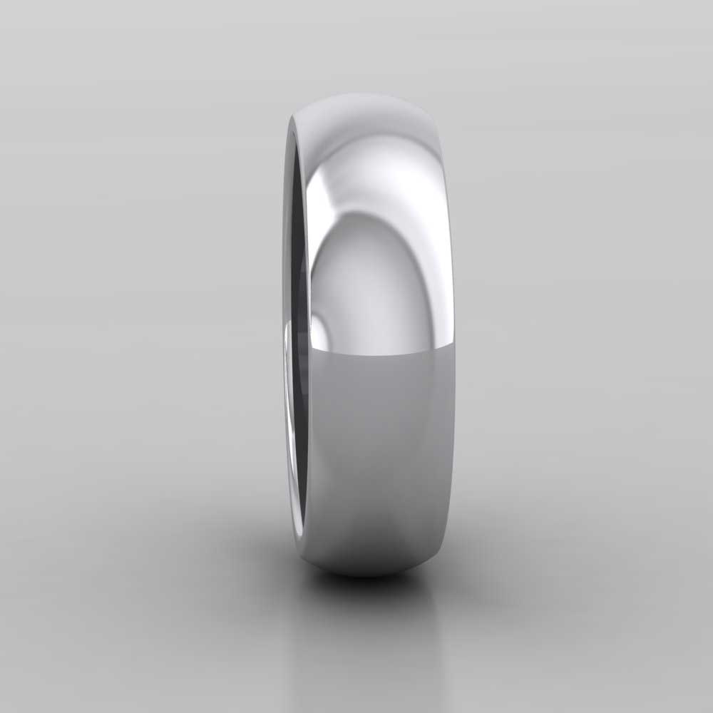 18ct White Gold 6mm D shape Super Heavy Weight Wedding Ring Right View