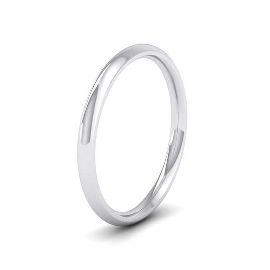 500 Palladium 2mm Court Shape (Comfort Fit) Extra Heavy Weight Wedding Ring