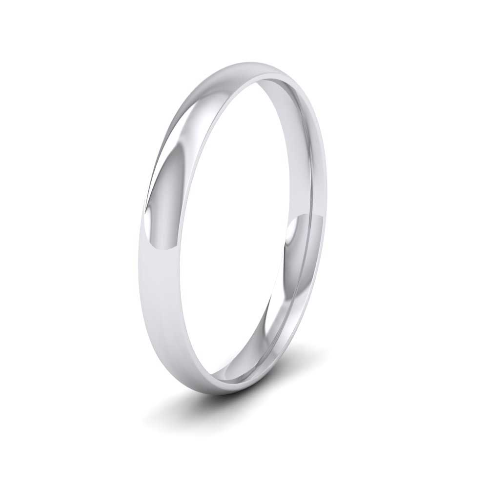 14K White 2.5 mm Flat Comfort Fit Band Size 8