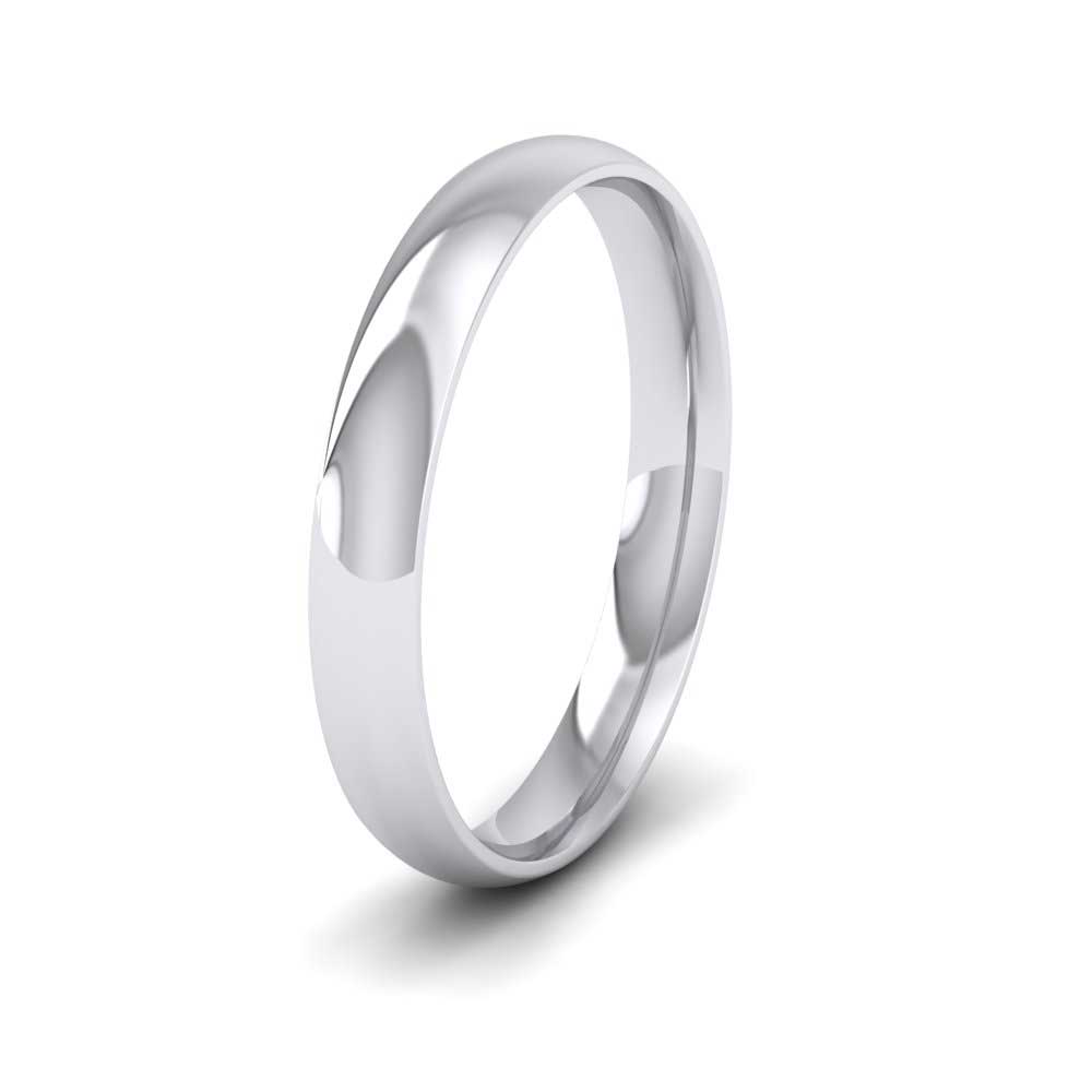 500 Palladium 3mm Court Shape (Comfort Fit) Classic Weight Wedding Ring