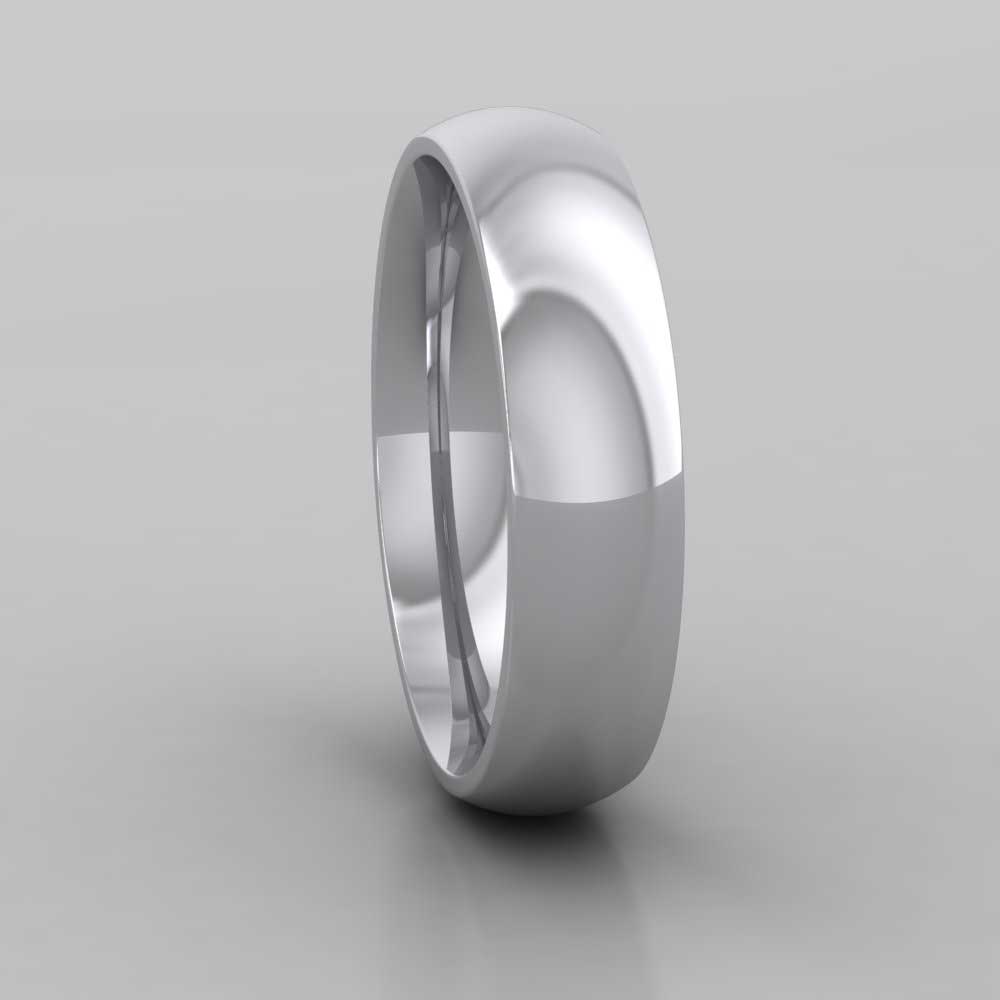 950 Platinum 5mm Court Shape (Comfort Fit) Extra Heavy Weight Wedding Ring Right View