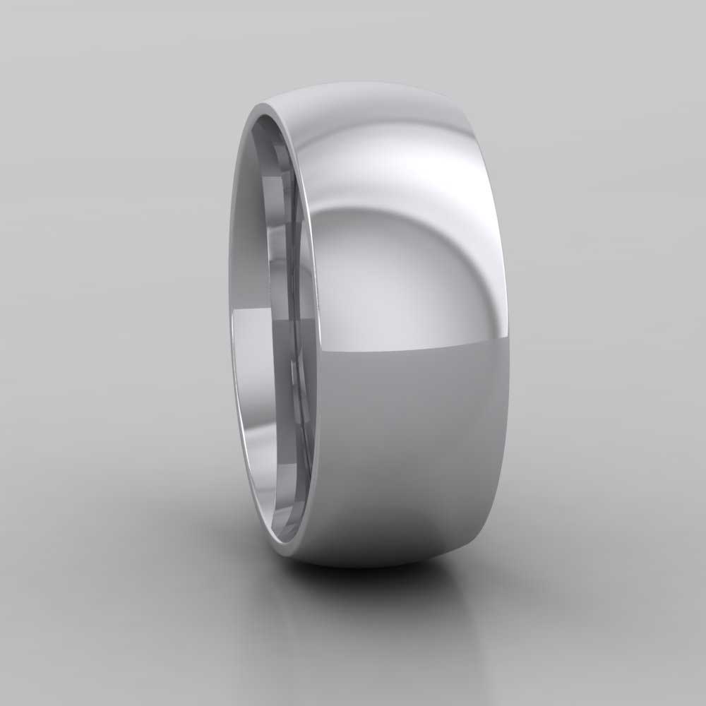 950 Platinum 8mm Court Shape (Comfort Fit) Extra Heavy Weight Wedding Ring Right View