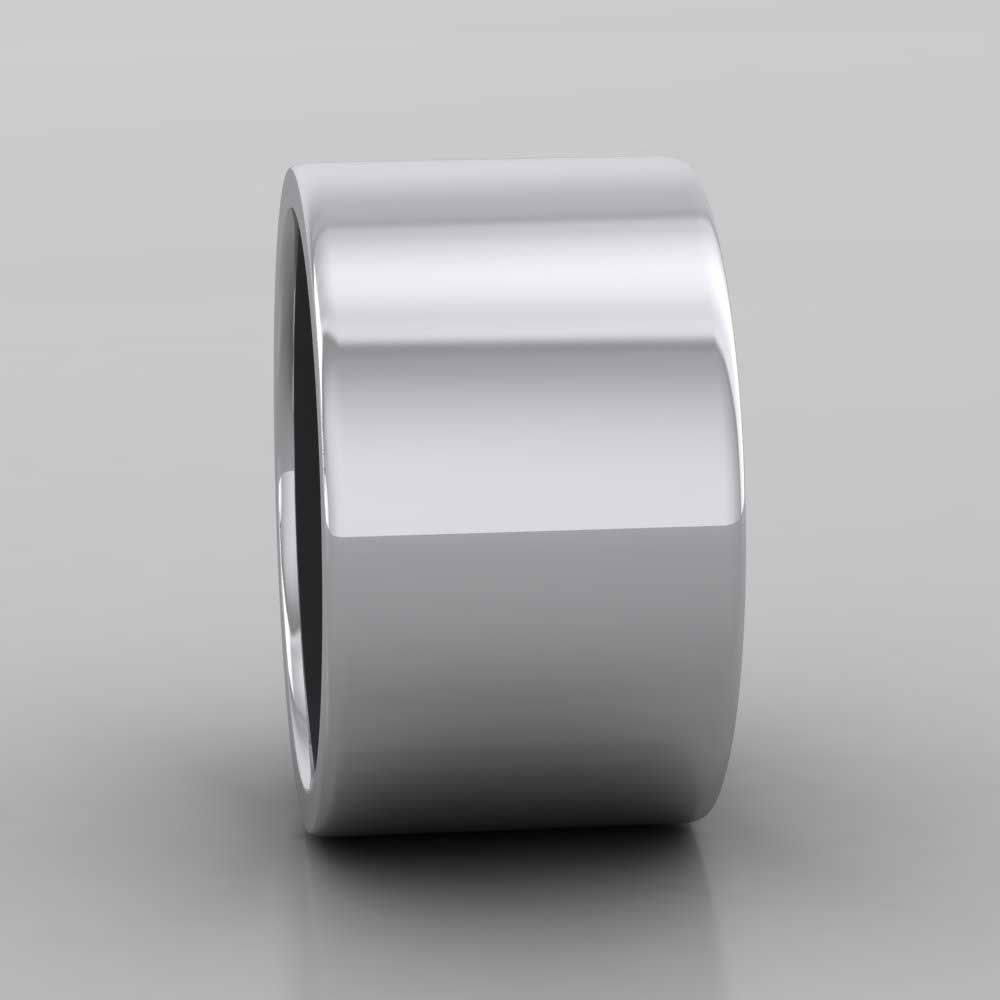 9ct White Gold 12mm Flat Shape Super Heavy Weight Wedding Ring Right View