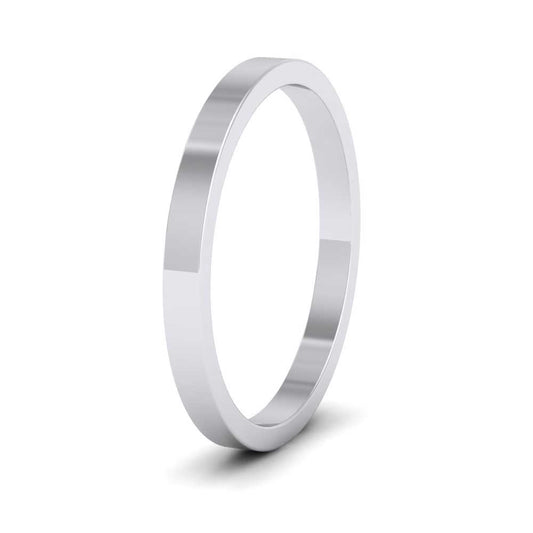 500 Palladium 2mm Flat Shape Extra Heavy Weight Wedding Ring