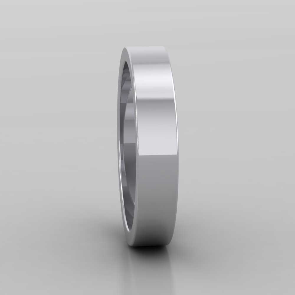 950 Platinum 4mm Flat Shape Super Heavy Weight Wedding Ring Right View