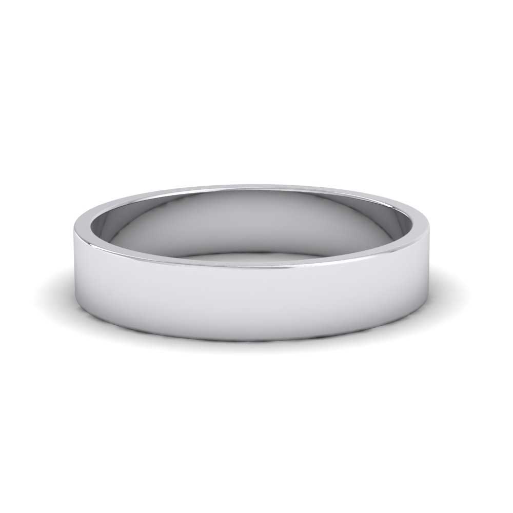 500 Palladium 4mm Flat Shape Classic Weight Wedding Ring Down View