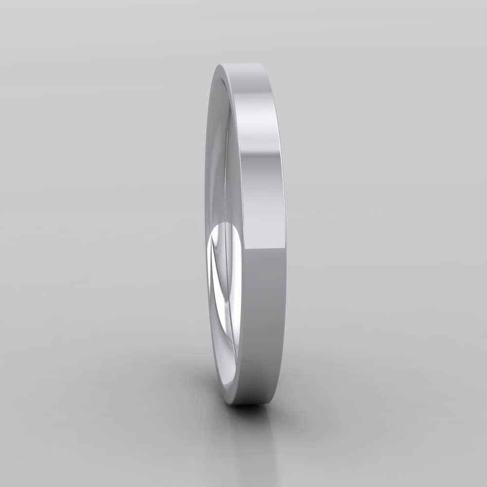 9ct White Gold 2.5mm Flat Shape (Comfort Fit) Extra Heavy Weight Wedding Ring Right View