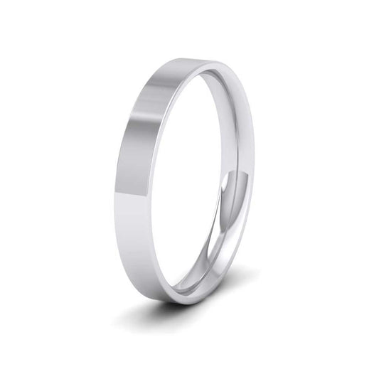 500 Palladium 3mm Flat Shape (Comfort Fit) Classic Weight Wedding Ring