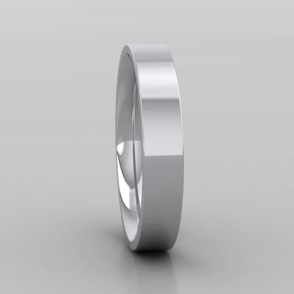 950 Platinum 4mm Flat Shape (Comfort Fit) Extra Heavy Weight Wedding Ring Right View