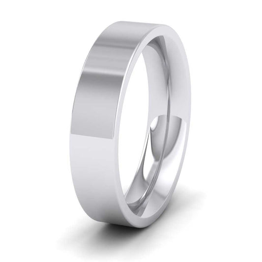 950 Palladium 5mm Flat Shape (Comfort Fit) Super Heavy Weight Wedding Ring