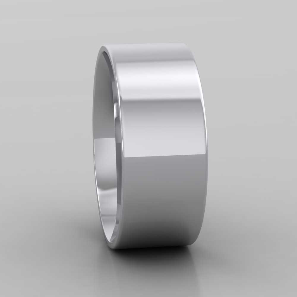 9ct White Gold 8mm Flat Shape (Comfort Fit) Classic Weight Wedding Ring Right View