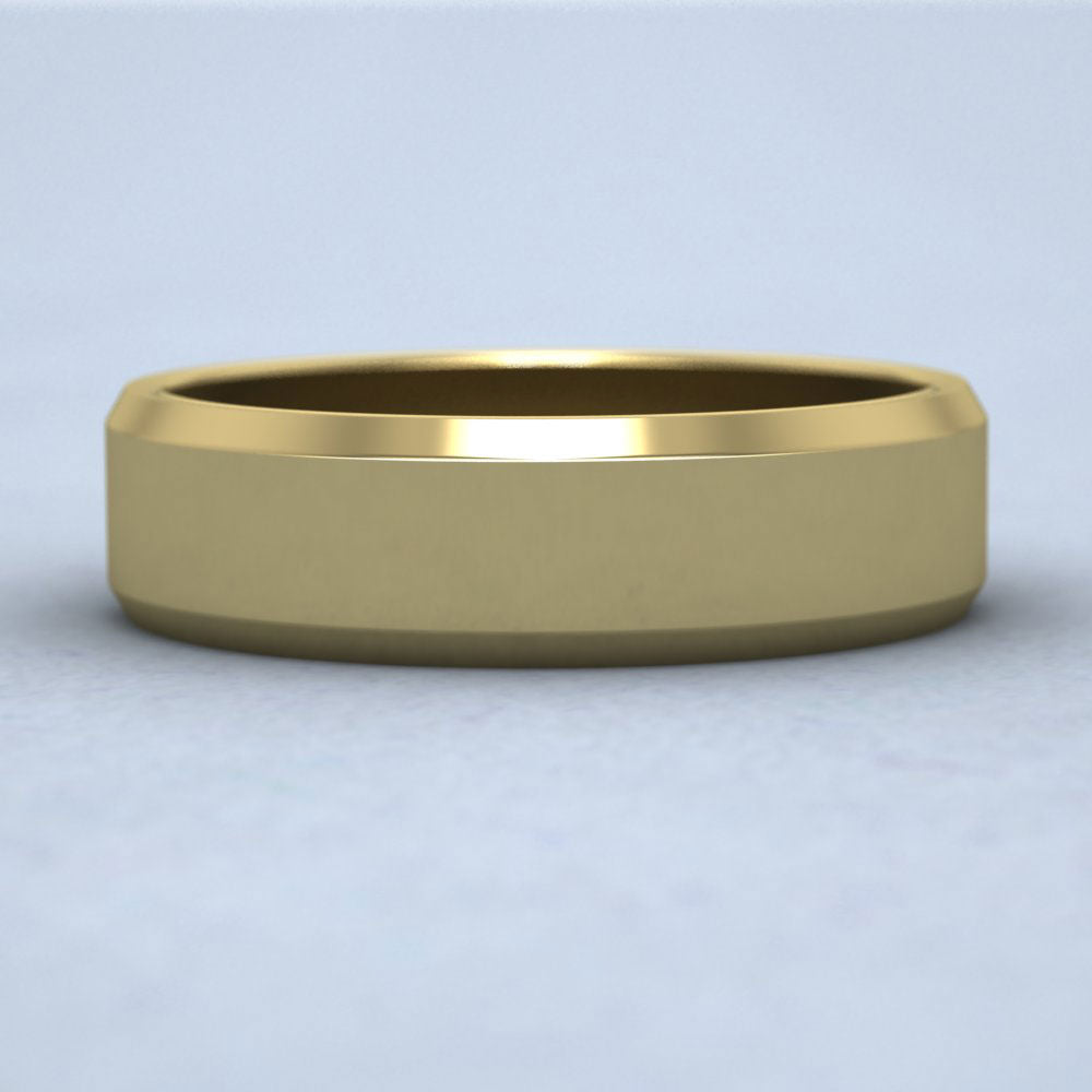 Bevelled Edge 9ct Yellow Gold 6mm Wedding Ring Down View