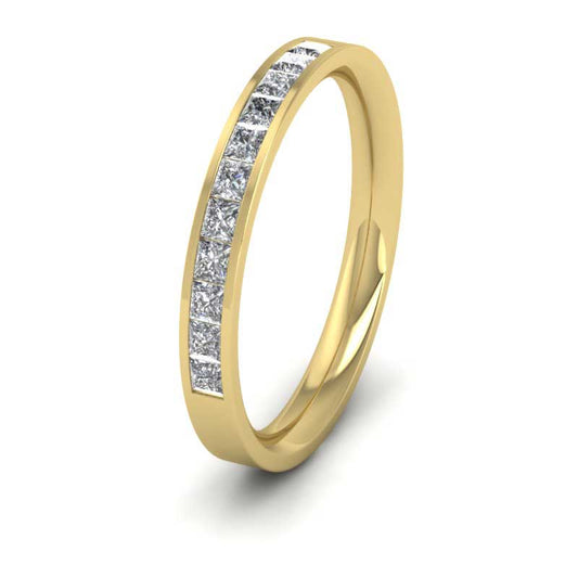 <p>18ct Yellow Gold Channel Set Diamond (0.44ct) Flat Wedding Ring.  25mm Wide And Court Shaped For Comfortable Fitting</p>