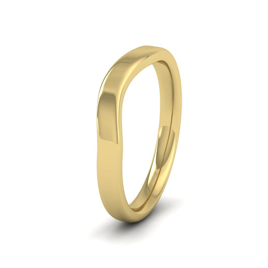 <p>Shaped Cushion Court Shape Wedding Ring In 14ct Yellow Gold.  25mm Wide </p>