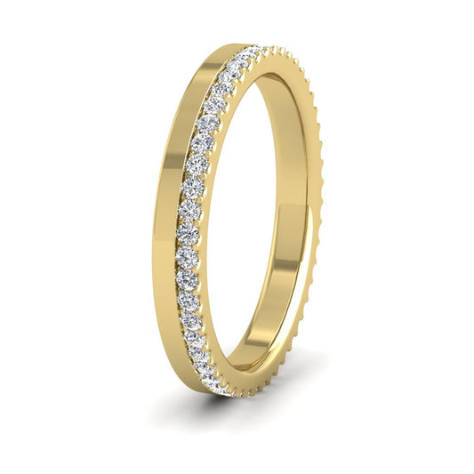 <p>18ct Yellow Gold Asymmetric Full Claw Set Diamond Ring (0.46ct) .  25mm Wide And Court Shaped For Comfortable Fitting</p>