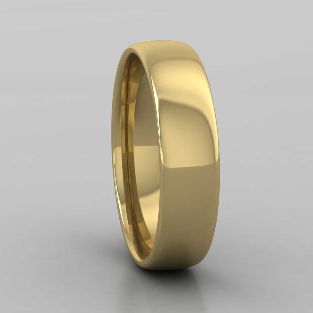 9ct Yellow Gold 5mm Cushion Court Shape (Comfort Fit) Classic Weight Wedding Ring Right View