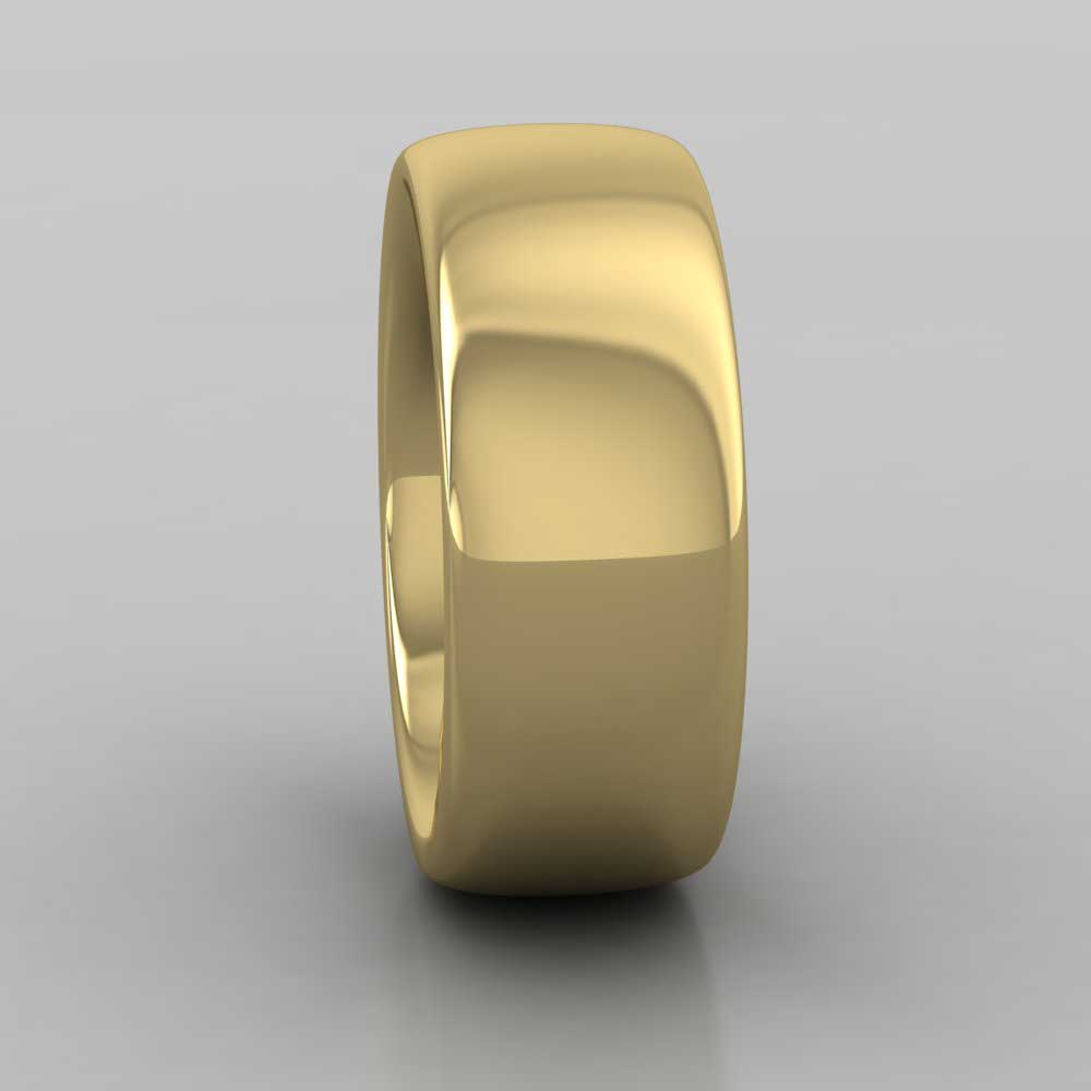 18ct Yellow Gold 8mm Cushion Court Shape (Comfort Fit) Super Heavy Weight Wedding Ring Right View