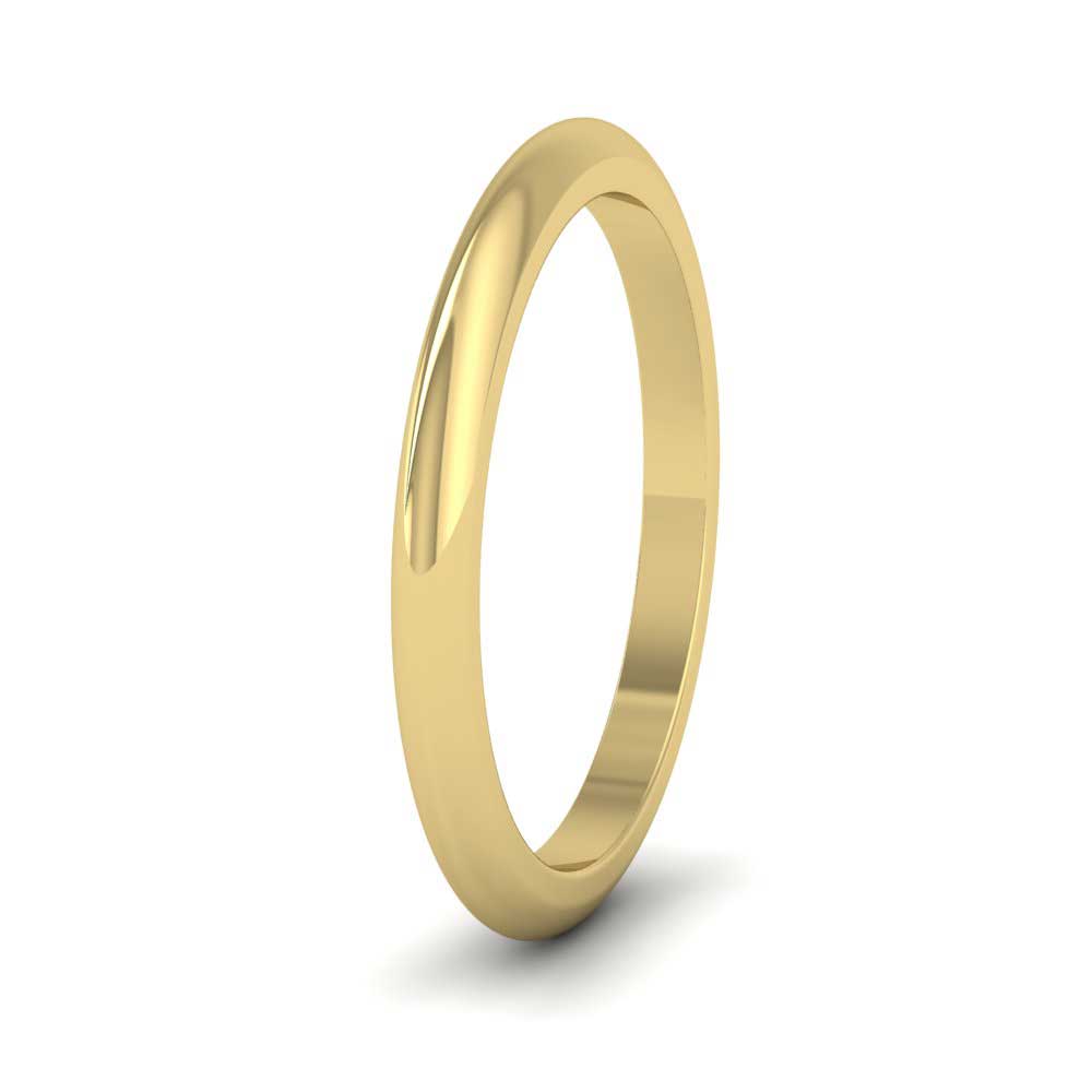 Solid Gold 2mm Wedding Ring discount Band D-Shape Lightweight Size H - Z + 5