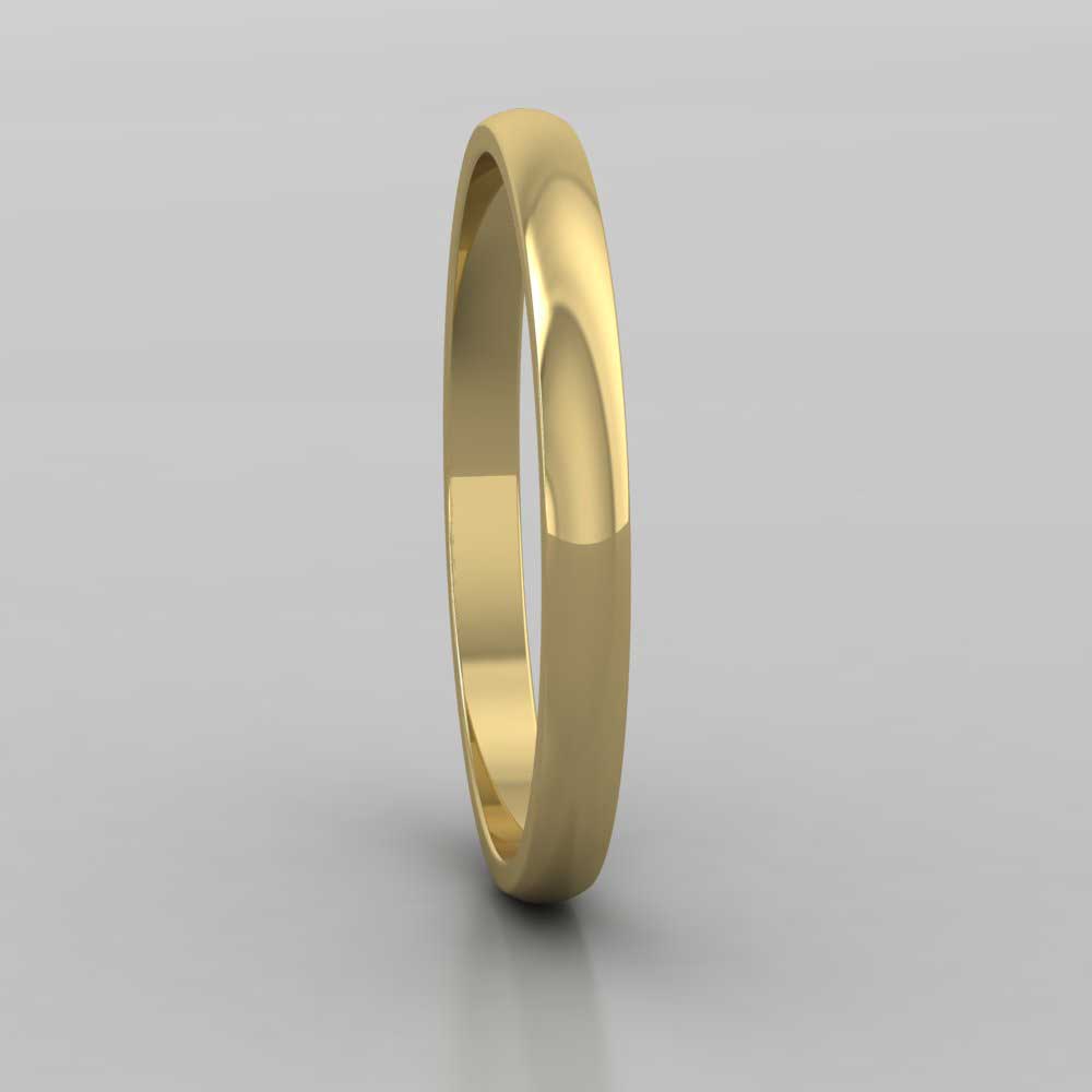 18ct Yellow Gold 2mm D shape Classic Weight Wedding Ring Right View