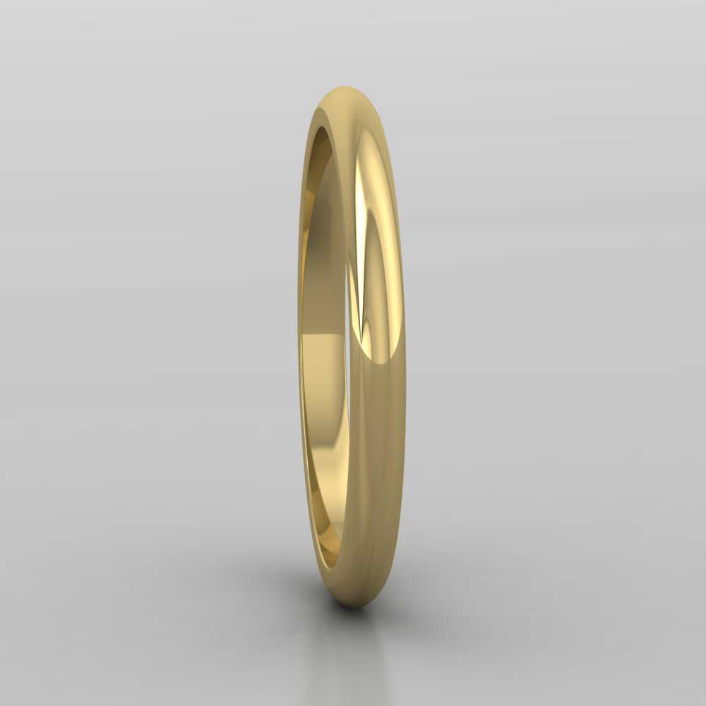 9ct Yellow Gold 2mm D shape Extra Heavy Weight Wedding Ring Right View