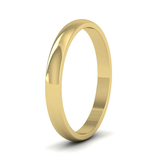 9ct Yellow Gold 2.5mm D shape Classic Weight Wedding Ring
