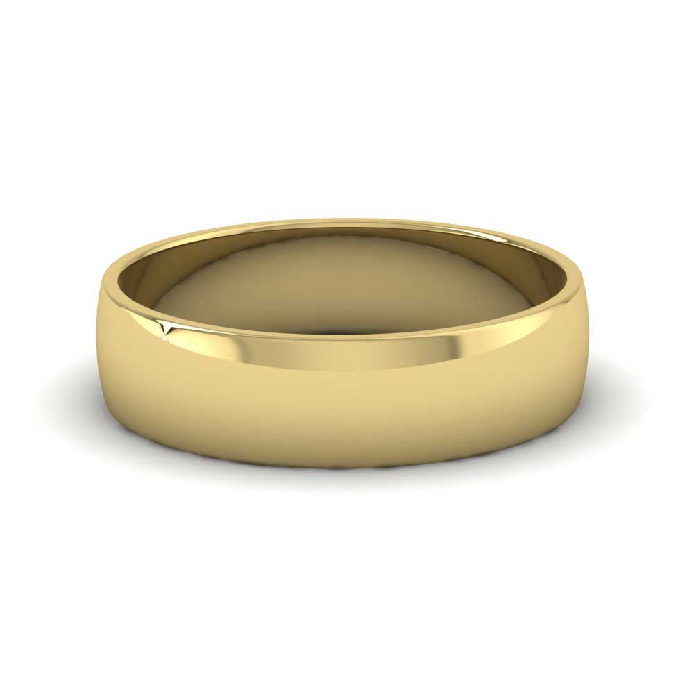 9ct Yellow Gold 5mm D shape Classic Weight Wedding Ring Down View
