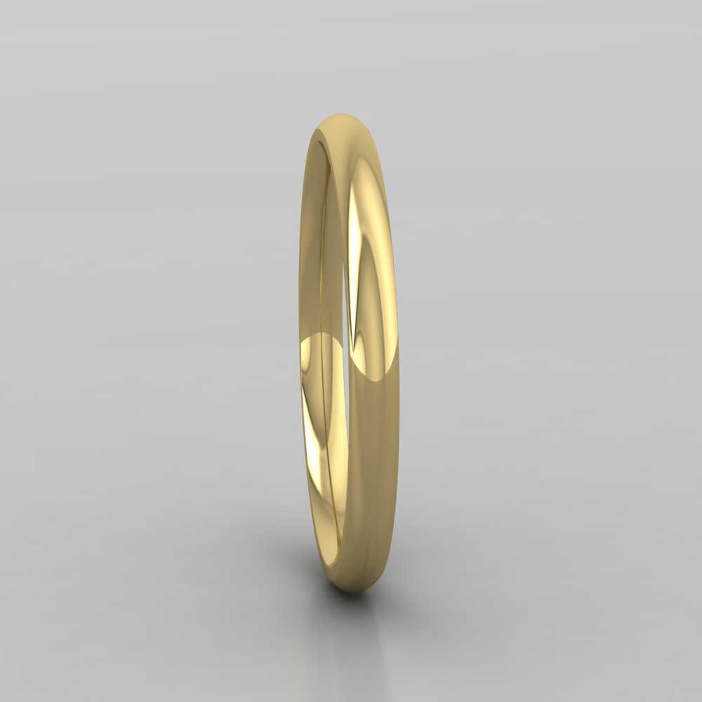 18ct Yellow Gold 2mm Court Shape (Comfort Fit) Extra Heavy Weight Wedding Ring Right View